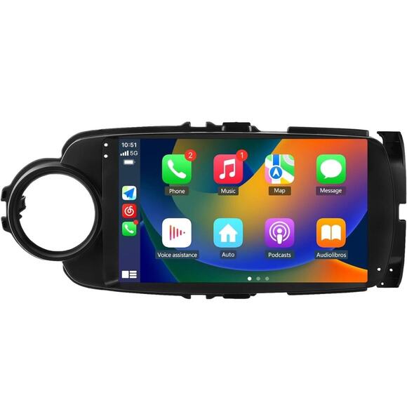 Car Radio Stereo Toyota Yaris 2011-14 9”Touch Screen‎ Wireless CarPlay Andriod - Picture 1 of 7